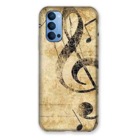 Coque Pour Oppo Reno 4 Musique Clé Sol Vintage