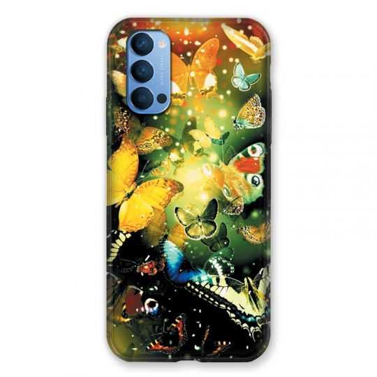 Coque Pour Oppo Reno 4 Papillon Jaune