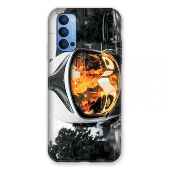 Coque Pour Oppo Reno 4 Pompier Casque Feu