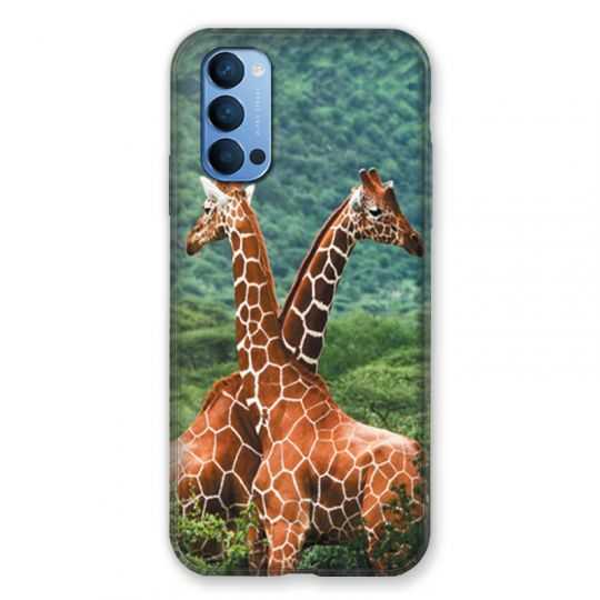 Coque Pour Oppo Reno 4 Savane Girafe Duo