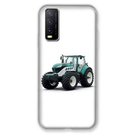 Coque Pour Vivo Y20S Agriculture Tracteur Blanc