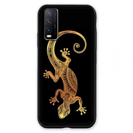 Coque Pour Vivo Y20S Animaux Maori Lezard Noir