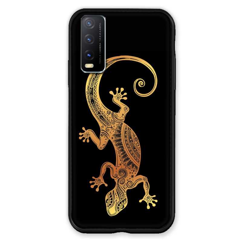 Coque Pour Vivo Y20S Animaux Maori Lezard Noir