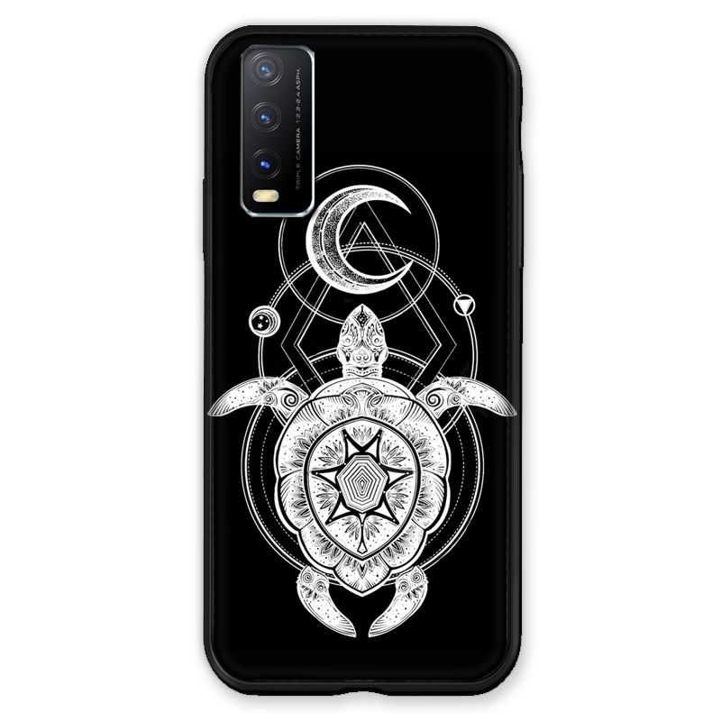 Coque Pour Vivo Y20S Animaux Maori Tortue Noir