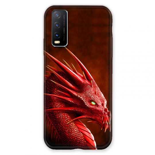 Coque Pour Vivo Y20S Dragon Rouge
