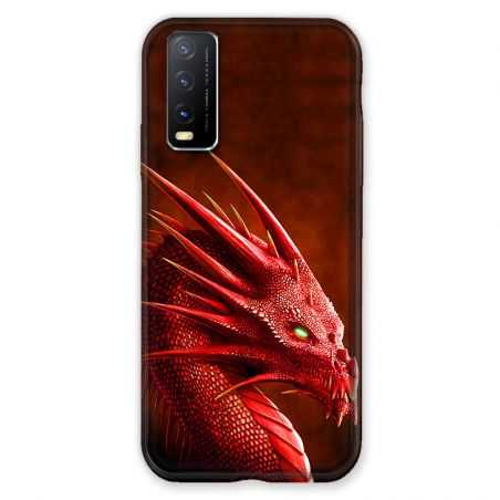 Coque Pour Vivo Y20S Dragon Rouge