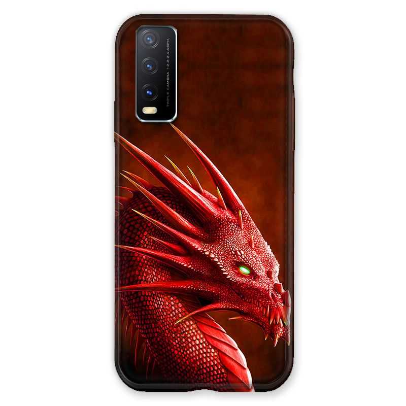 Coque Pour Vivo Y20S Dragon Rouge