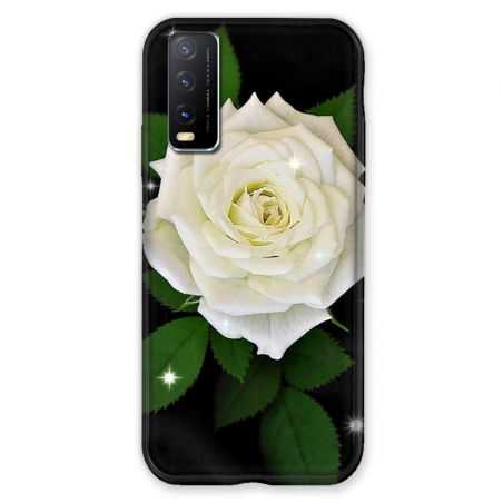 Coque Pour Vivo Y20S Fleur Rose Blanche