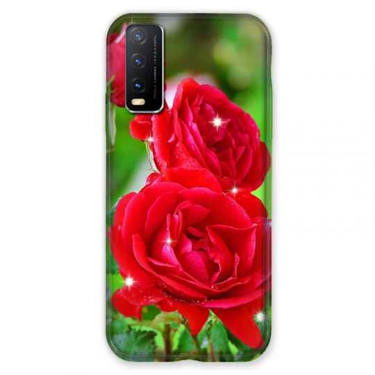 Coque Pour Vivo Y20S Fleur Rose Rouge
