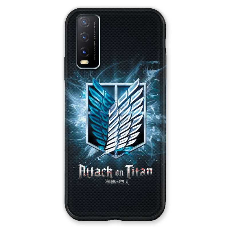 Coque Pour Vivo Y20S Manga Attaque Titans Noir