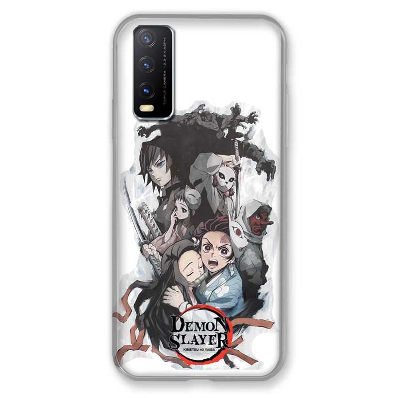 Coque Pour Vivo Y20S Manga Demon Slayer Blanc