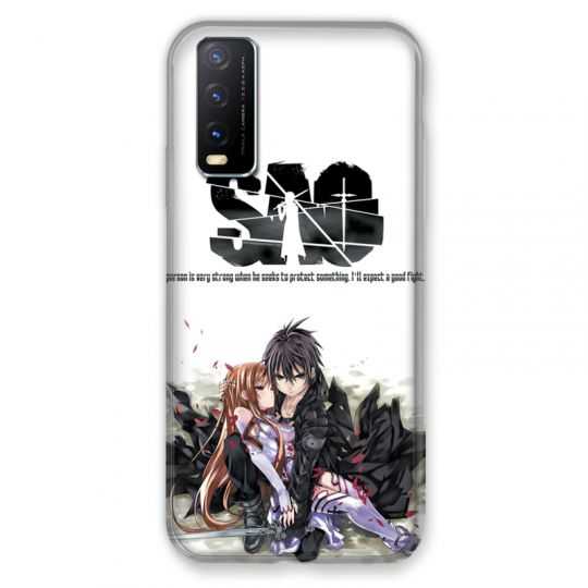 Coque Pour Vivo Y20S Manga SAO sword Art Online Blanc