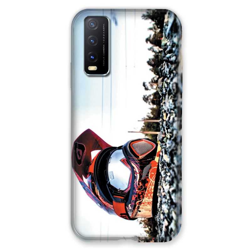 Coque Pour Vivo Y20S Moto Casque Cross