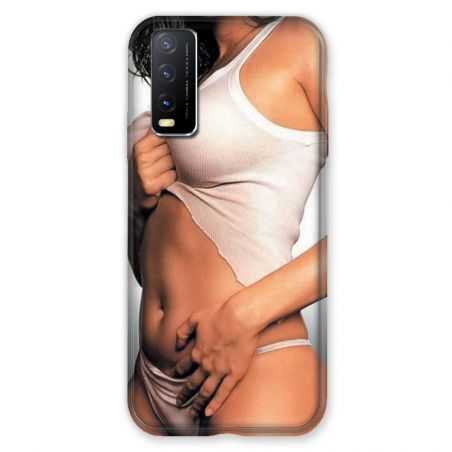 Coque Pour Vivo Y20S Sexy Tee Shirt Blanc