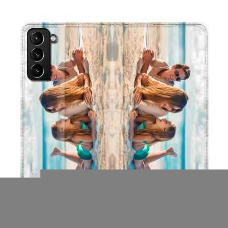 Housse Cuir Portefeuille Pour Samsung Galaxy S21 Plus Personnalisee
