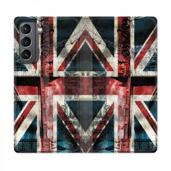 Housse Cuir Portefeuille Pour Samsung Galaxy S21 Angleterre UK Jean's