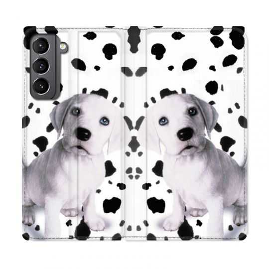 Housse Cuir Portefeuille Pour Samsung Galaxy S21 Chien Dalmatien
