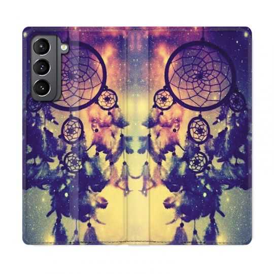 Housse Cuir Portefeuille Pour Samsung Galaxy S21 Attrape Reve Colore