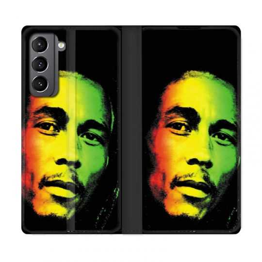 Housse Cuir Portefeuille Pour Samsung Galaxy S21 Bob Marley 2