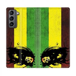 Housse Cuir Portefeuille Pour Samsung Galaxy S21 Bob Marley Drapeau