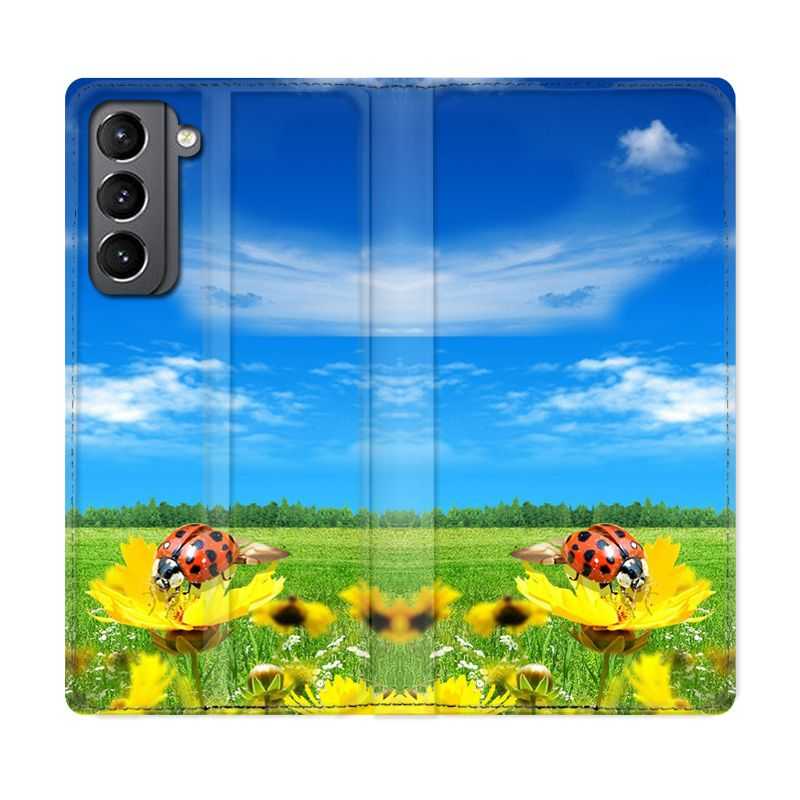 Housse Cuir Portefeuille Pour Samsung Galaxy S21 Coccinelle