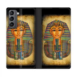 Housse Cuir Portefeuille Pour Samsung Galaxy S21 Egypte Pharaon