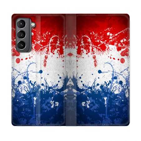 Housse Cuir Portefeuille Pour Samsung Galaxy S21 France Eclaboussure