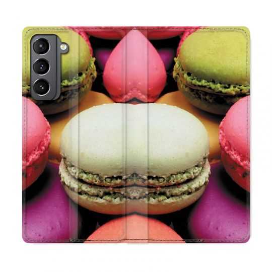 Housse Cuir Portefeuille Pour Samsung Galaxy S21 Macaron