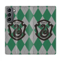 Housse Cuir Portefeuille Pour Samsung Galaxy S21 WB License Harry Potter Slytherin