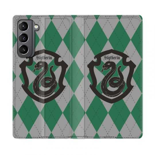 Housse Cuir Portefeuille Pour Samsung Galaxy S21 WB License Harry Potter Slytherin