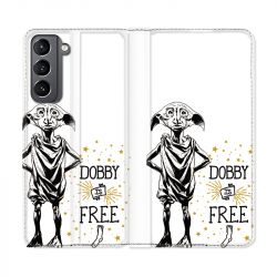 Housse Cuir Portefeuille Pour Samsung Galaxy S21 WB License Harry Potter Dobby Free B