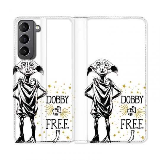 Housse Cuir Portefeuille Pour Samsung Galaxy S21 WB License Harry Potter Dobby Free B