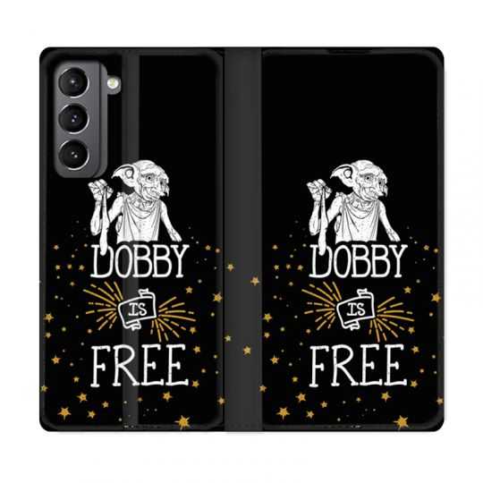 Housse Cuir Portefeuille Pour Samsung Galaxy S21 WB License Harry Potter Dobby Free N
