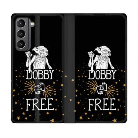 Housse Cuir Portefeuille Pour Samsung Galaxy S21 WB License Harry Potter Dobby Free N