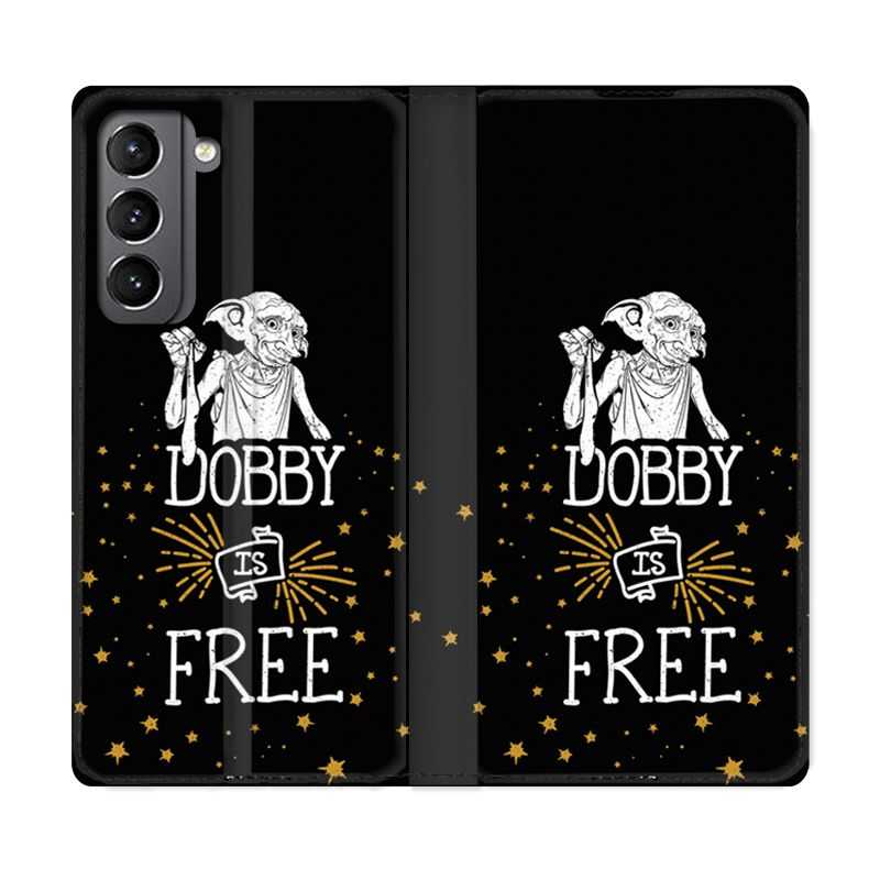 Housse Cuir Portefeuille Pour Samsung Galaxy S21 WB License Harry Potter Dobby Free N