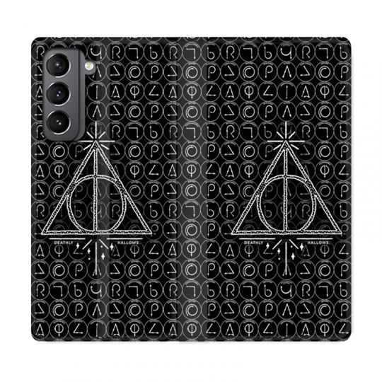 Housse Cuir Portefeuille Pour Samsung Galaxy S21 WB License Harry Potter Triangle noir