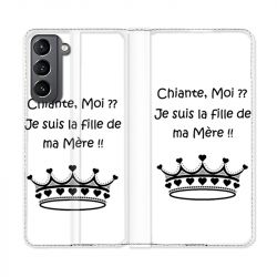 Housse Cuir Portefeuille Pour Samsung Galaxy S21 Humour Moi Chiante