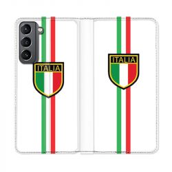 Housse Cuir Portefeuille Pour Samsung Galaxy S21 Italie 3 Blanc