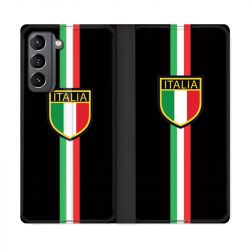 Housse Cuir Portefeuille Pour Samsung Galaxy S21 Italie 3 Noir