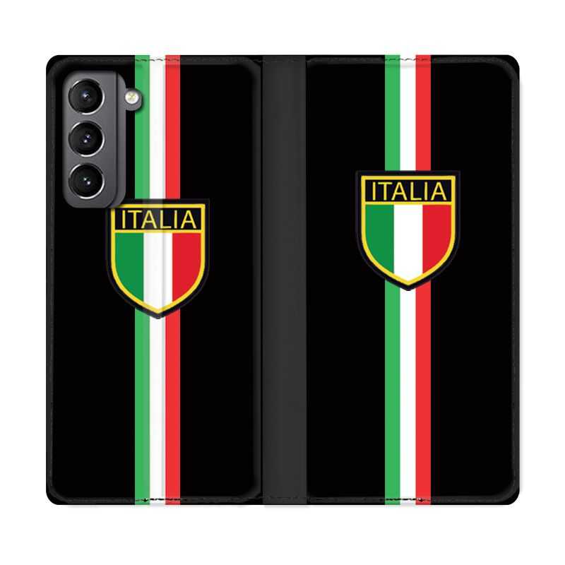 Housse Cuir Portefeuille Pour Samsung Galaxy S21 Italie 3 Noir