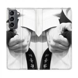 Housse Cuir Portefeuille Pour Samsung Galaxy S21 Judo Kimono