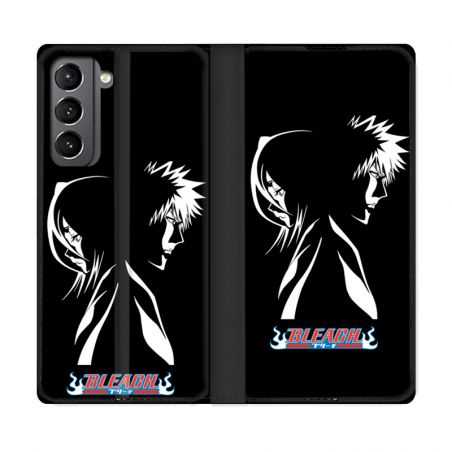 Housse Cuir Portefeuille Pour Samsung Galaxy S21 Manga Bleach Duo