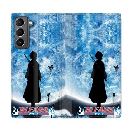 Housse Cuir Portefeuille Pour Samsung Galaxy S21 Manga Bleach Lune