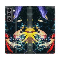 Housse Cuir Portefeuille Pour Samsung Galaxy S21 Manga Boruto Eclair