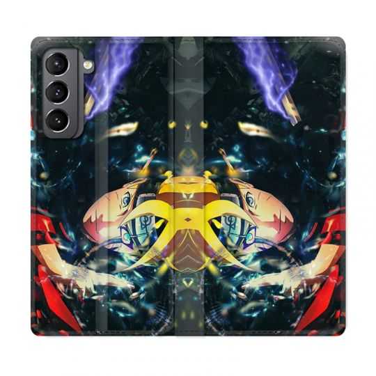 Housse Cuir Portefeuille Pour Samsung Galaxy S21 Manga Boruto Eclair