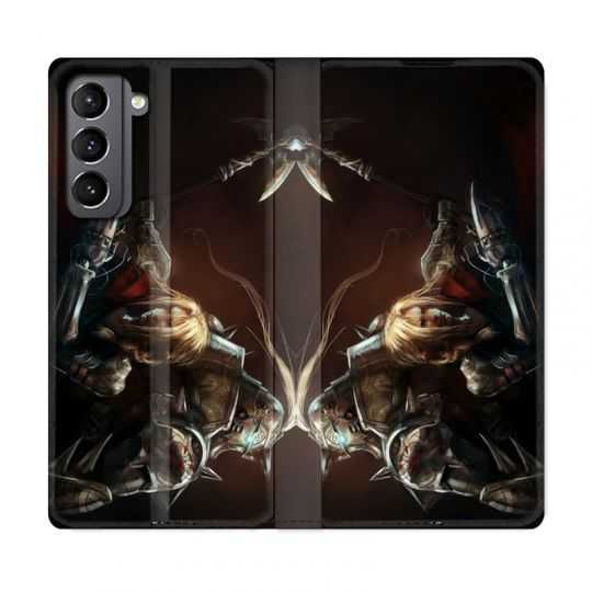Housse Cuir Portefeuille Pour Samsung Galaxy S21 Manga Fullmetal Alchemist Frere