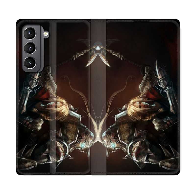 Housse Cuir Portefeuille Pour Samsung Galaxy S21 Manga Fullmetal Alchemist Frere