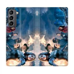 Housse Cuir Portefeuille Pour Samsung Galaxy S21 Manga Gunnm Affiche