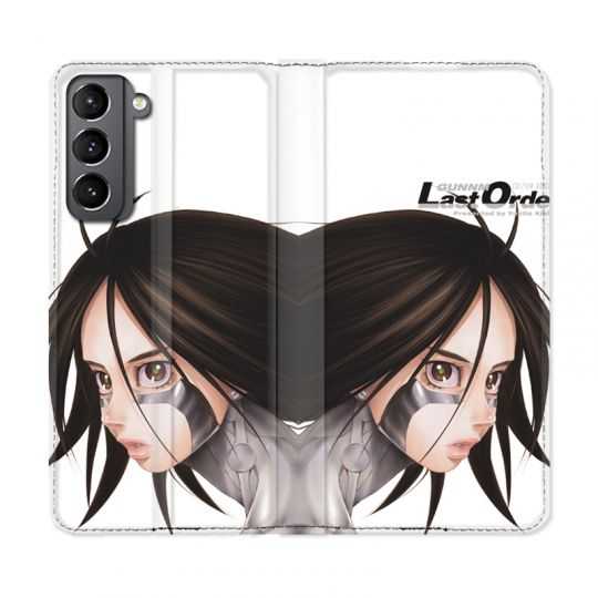 Housse Cuir Portefeuille Pour Samsung Galaxy S21 Manga Gunnm Gally
