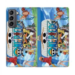 Housse Cuir Portefeuille Pour Samsung Galaxy S21 Manga One Piece Sunny